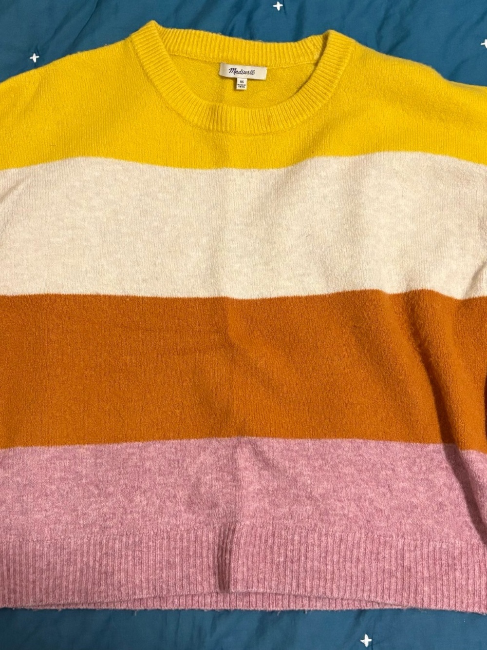 Madewell Sweater Women XS Multicolor Striped Merino Wool Alpaca Knit Pullover